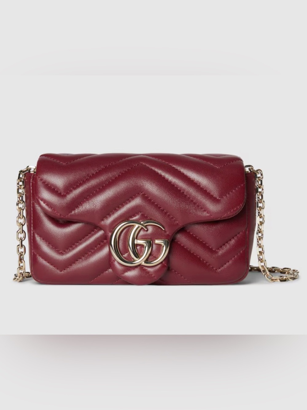🔥❤️ Gucci GG Marmont mini shoulder bag in Rosso Ancora red matelassé leather🔥❤️💯